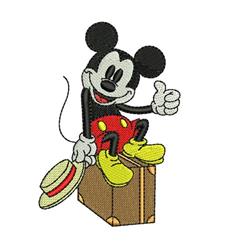 Hitch Hike Mickey - 4x4 mickey detailed embroidery design for Suitcase Covers