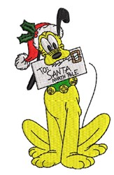 puppy dog detailed machine embroidery - Holiday Pluto for decorative pillow covers