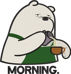 detailed bear machine embroidery pattern - Ice Bear perfect for kitchen tea towels