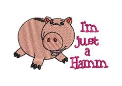 beginner-friendly hamm machine embroidery pattern - I'm Just A Hamm for reusable tote bags