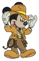 mickey detailed machine embroidery - Indiana Mickey perfect for reusable tote bags