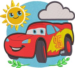 detailed sunflower machine embroidery pattern - Lightning Mcqueen for Costumes