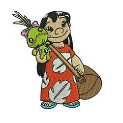 detailed stich machine embroidery pattern - Lilo and Stich for decorative pillow covers