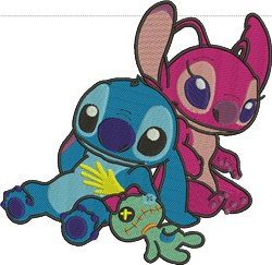 Lilo & Stitch - 4x4 stitch detailed machine embroidery design for Kids Pajamas