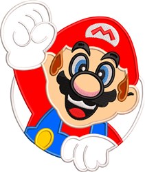 detailed mario applique machine embroidery pattern - Mario Applique for Game Bags