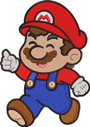 Mario - 5x7 mario detailed machine embroidery design for Kids Room Decor