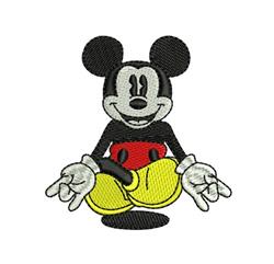 Meditating Micky Mouse - 4x4 mouse detailed machine embroidery design for Yoga Mats