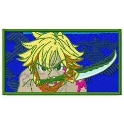 detailed easter melioda machine embroidery pattern - Meliodas perfect for Backpacks