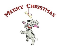 puppy dog detailed machine embroidery - Merry Christmas for decorative pillow covers