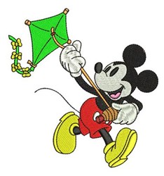 kite detailed machine digital embroidery - Mickey Flying A Kite perfect for Backpacks