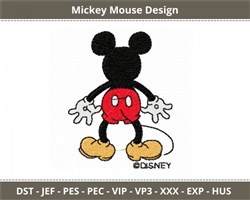 beginner-friendly back machine embroidery pattern - Mickey Mouse Back for reusable tote bags