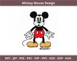 Mickey Mouse - 4x4 mouse beginner-friendly embroidery design for reusable tote bags