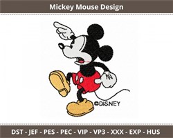 Mickey Mouse - 4x4 mouse beginner-friendly embroidery design for patchwork quilt blocks