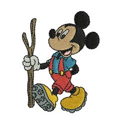 Mickey Mouse Hiking - 4x4 hiking beginner-friendly embroidery design for Backpacks