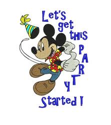 detailed party machine embroidery pattern - Mickey Mouse Party for kitchen tea towels