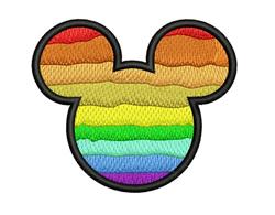 Mickey Mouse Rainbow - 4x4 rainbow detailed embroidery design for reusable tote bags