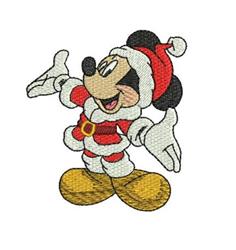 Santa Claus detailed machine embroidery - Mickey Mouse Santa for Holiday Towels