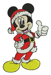 Mickey Mouse Santa - 4x4 Santa Claus detailed embroidery design for reusable tote bags