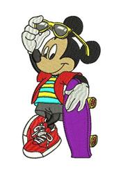 skateboard detailed machine embroidery - Mickey Mouse Skateboard for decorative pillow covers