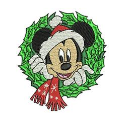 wreath detailed machine embroidery - Mickey Mouse Wreath perfect for reusable tote bags