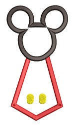 Mickey Necktie - 5x7 necktie beginner-friendly embroidery design for reusable tote bags