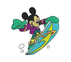 snowboarding detailed machine embroidery - Mickey Snowboarding perfect for Hoodies