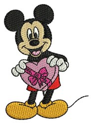 heart beginner-friendly machine embroidery - Mickey Valentine for holiday gift bags