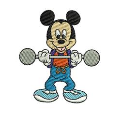 beginner-friendly weightlifting machine embroidery pattern - Mickey Weightlifting for Workout Bags