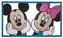 Micky & Minnie - 5x7 minnie detailed machine embroidery design for reusable tote bags