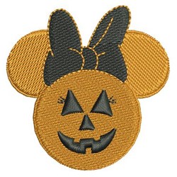 Minnie Jack-O-Lantern - 4x4 jack-o-lantern beginner-friendly embroidery design for Trick-or-Treat Bags