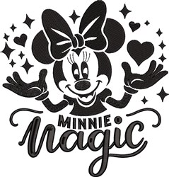 magic detailed machine digital embroidery - Minnie Magic perfect for reusable tote bags