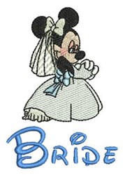 Minnie Mouse Bride - 4x4 bride detailed embroidery design for Bridal Accessories