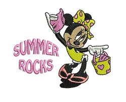 Minnie Mouse Summer Rocks - 4x4 rock detailed embroidery design for Beach Bags