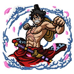 detailed easter luffy machine embroidery pattern - Monkey D. Luffy for patchwork quilt blocks