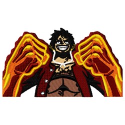 Monkey D. Luffy - 5x7 luffy detailed machine embroidery design for Throw Pillows