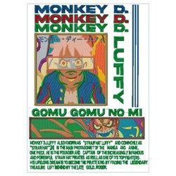 detailed easter luffy machine embroidery pattern - Monkey D. Luffy for reusable tote bags