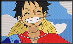 detailed easter luffy machine embroidery pattern - Monkey D. Luffy for cute baby onesies