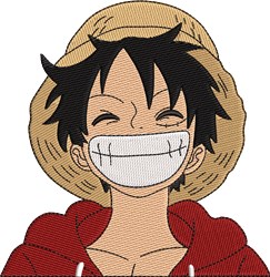 Monkey D. Luffy - 4x4 luffy detailed machine embroidery design for cute baby onesies