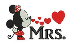 detailed mouse machine embroidery pattern - Mrs. Mouse for decorative pillow covers