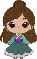 fairy detailed machine digital embroidery - Mulan perfect for decorative pillow covers