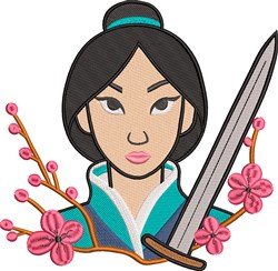 mulan detailed machine digital embroidery - Mulan perfect for Backpacks