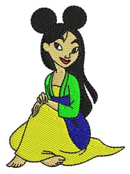 Mulan Mouse Ears - 4x4 ear detailed machine embroidery design for reusable tote bags