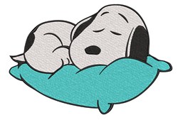Two cartoon dogs sleeping on a turquoise pillow, showcasing relaxed expressions in a playful style.