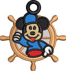 Nautical Mouse - 4x4 mouse FSL lace machine embroidery design for Sailing Gear