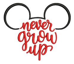 beginner-friendly grow machine embroidery pattern - Never Grow Up for decorative pillow covers
