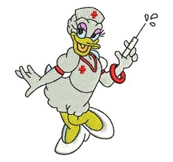 bird detailed machine digital embroidery - Nurse Daisy perfect for reusable tote bags