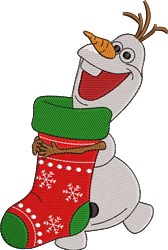 Olaf's Stocking - 4x4 snowman detailed embroidery design for Christmas stockings