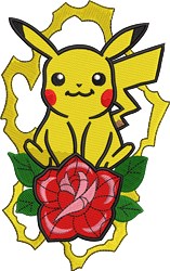 detailed pikachu machine embroidery pattern - Pikachu for decorative pillow covers