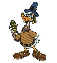 detailed bird machine embroidery pattern - Pilgrim Donald for decorative pillow covers