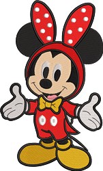 detailed easter mickey machine embroidery pattern - Polka Dot Mickey for patchwork quilt blocks